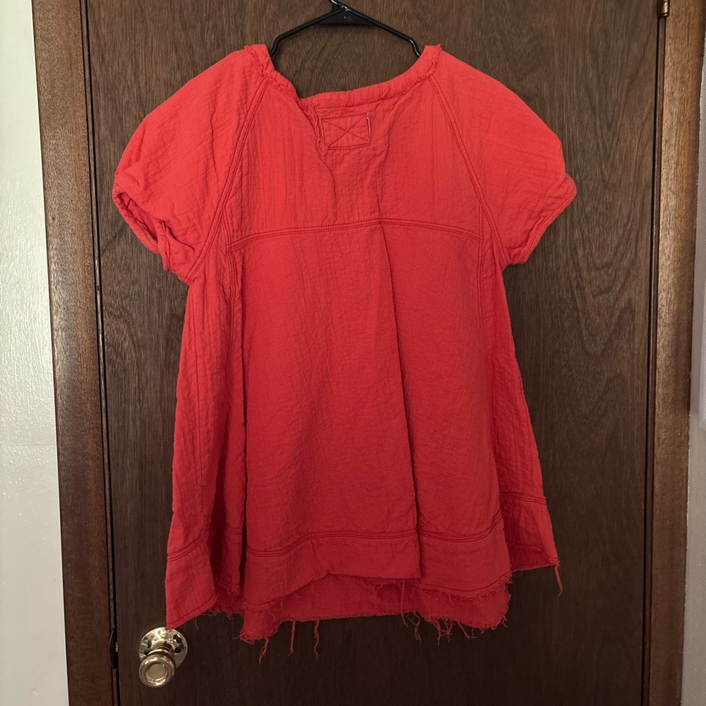 Free People Red Short Sleeve Top - Picture 3 of 3